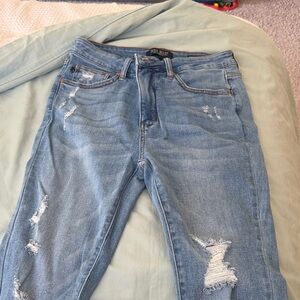 Judy Blue Light Blue Distressed Skinny Jeans. NWOT